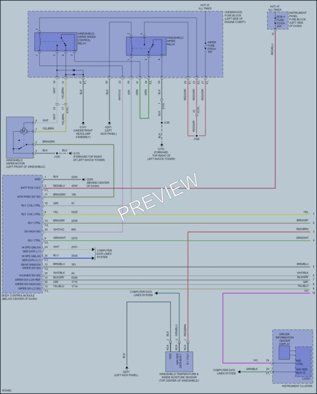 2023 GMC Terrain Wiper Washer wiring diagram preview