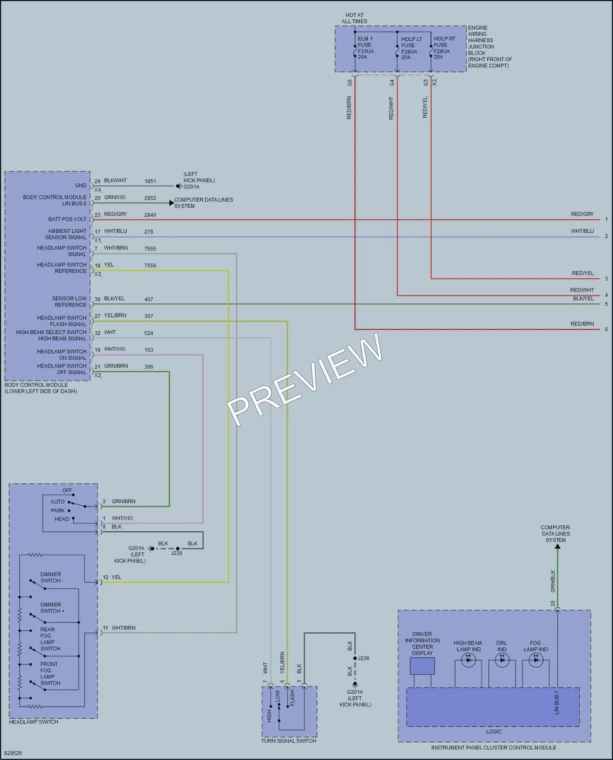2023 GMC Yukon Headlights wiring diagram preview
