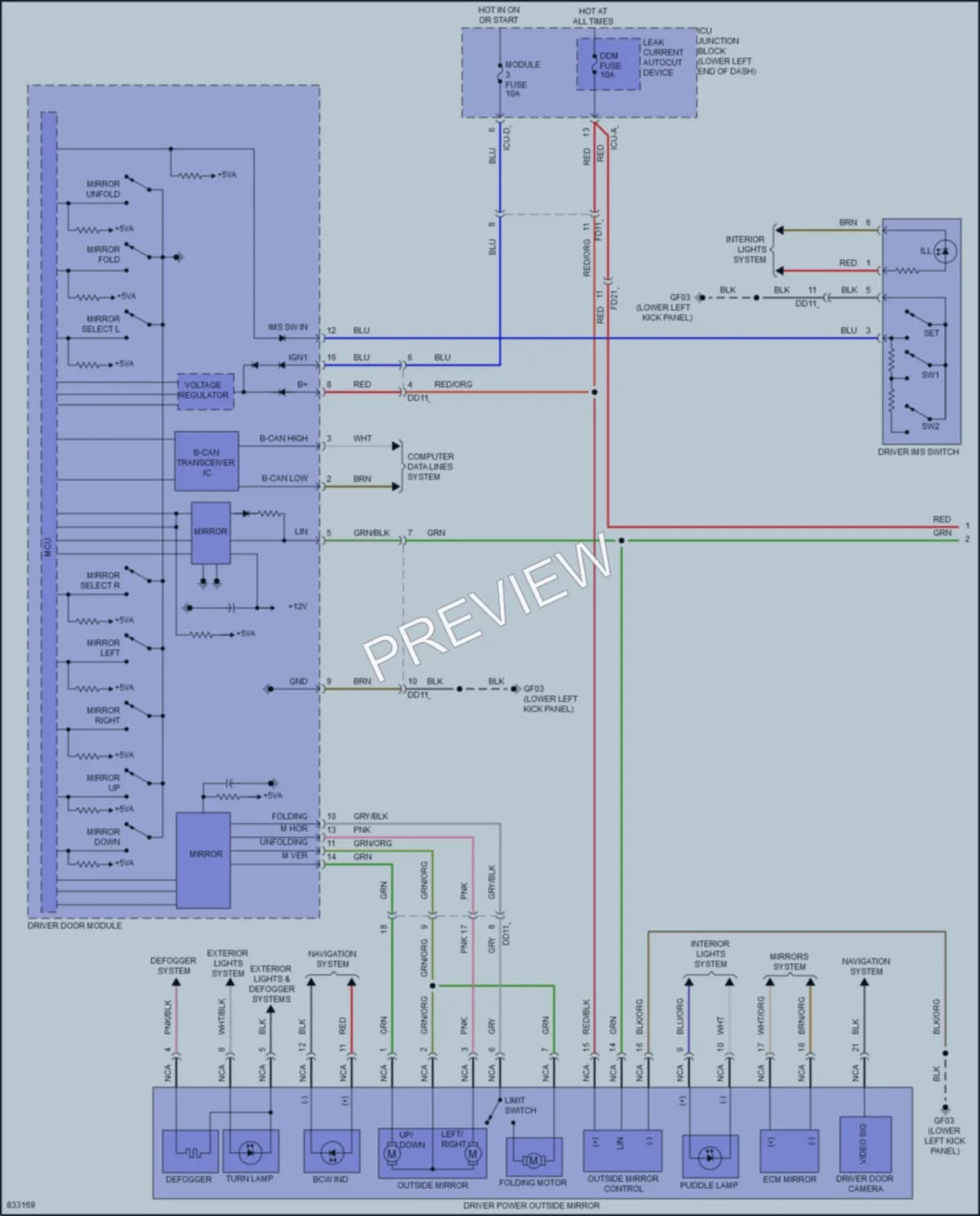 2023 Genesis G70 Memory Systems wiring diagram preview