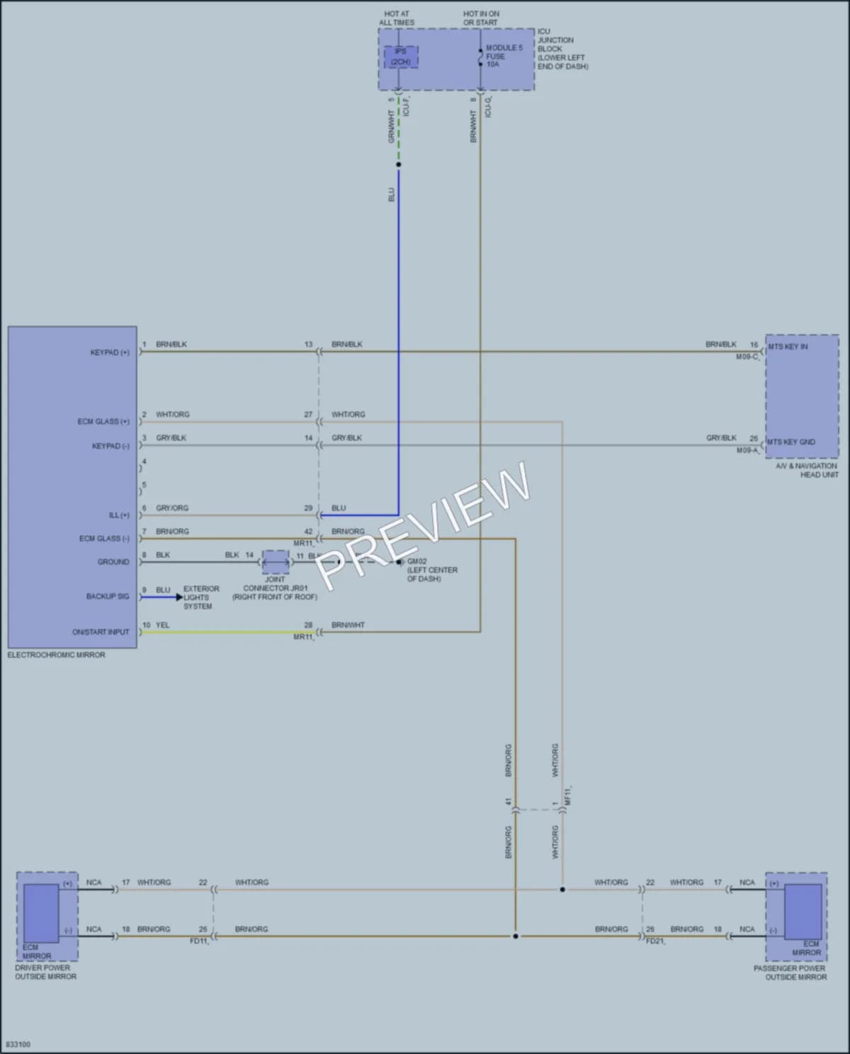 2023 Genesis G70 Power Mirrors wiring diagram preview