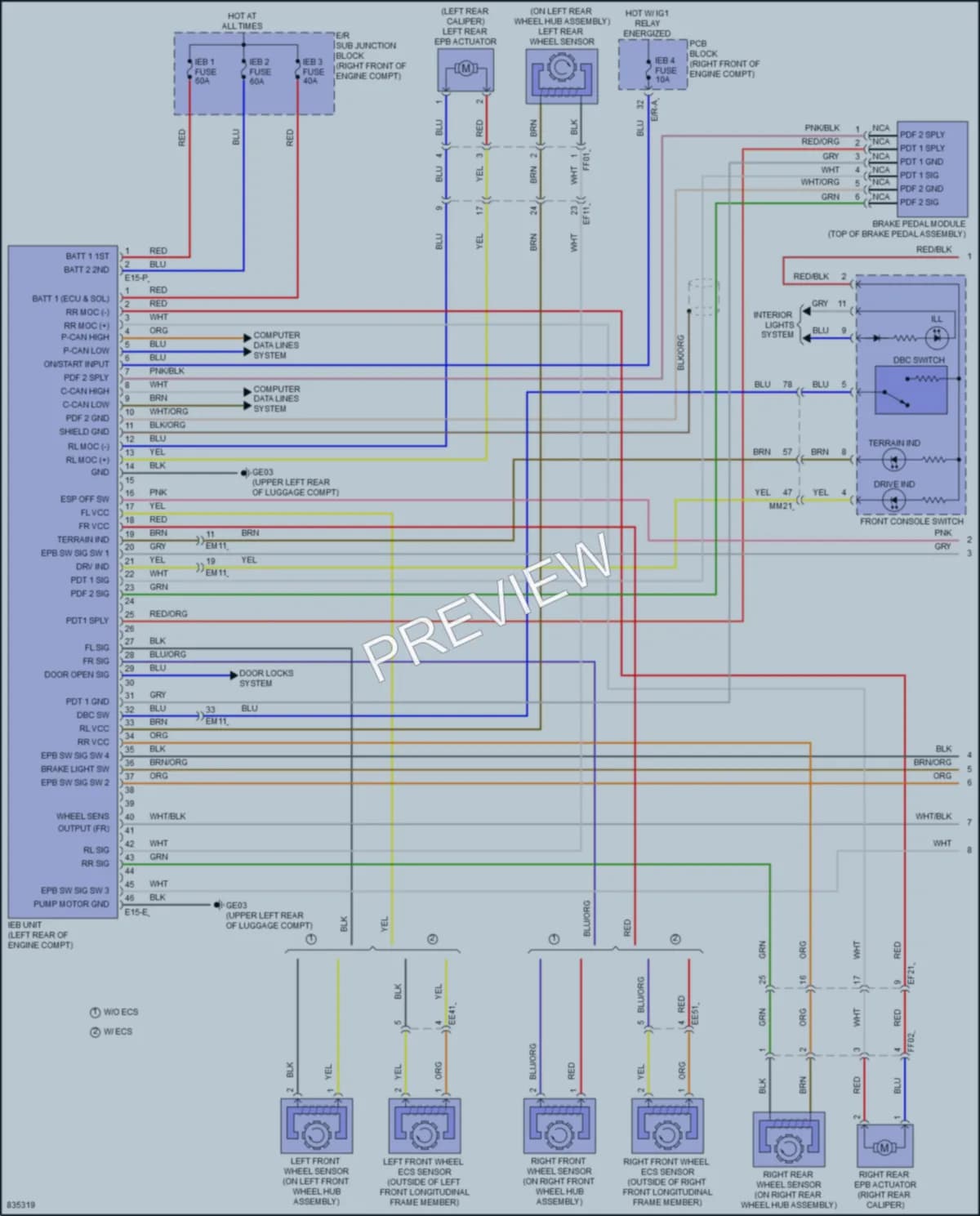 2023 Genesis GV80 Anti Lock Brakes wiring diagram preview