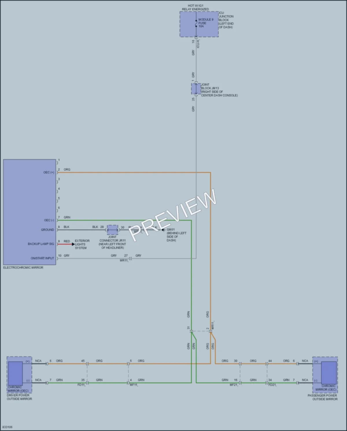 2023 Genesis GV80 Power Mirrors wiring diagram preview