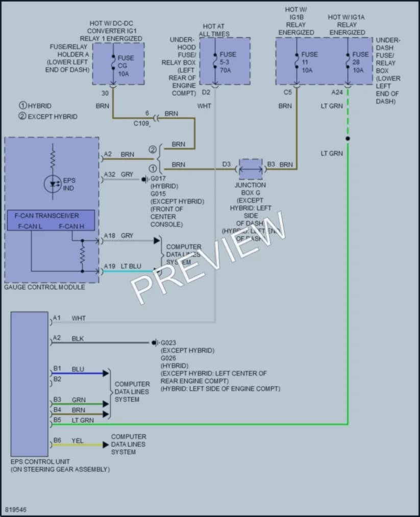 2023 Honda Accord Electronic Power Steering wiring diagram preview