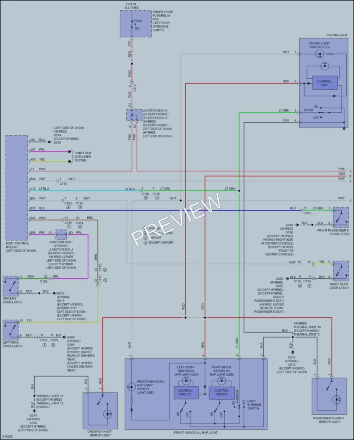 2023 Honda Accord Interior Lights wiring diagram preview