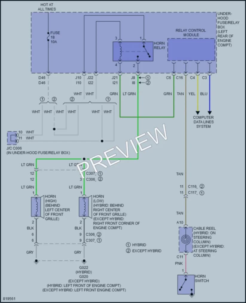 2023 Honda AccordHybrid Horn wiring diagram preview