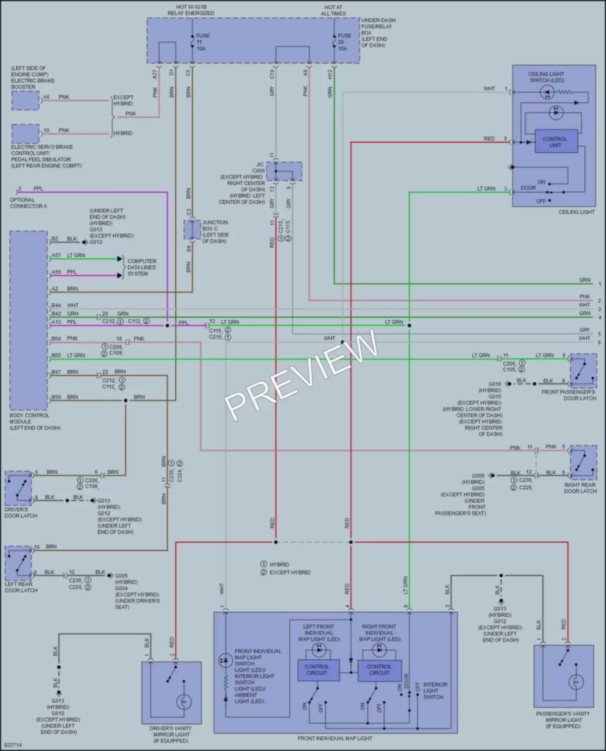 2023 Honda CRV Interior Lights wiring diagram preview