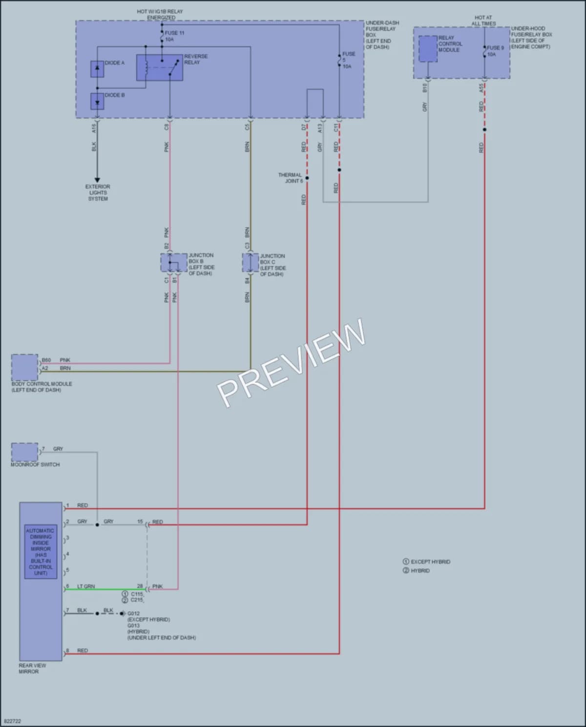 2023 Honda CRV Power Mirrors wiring diagram preview