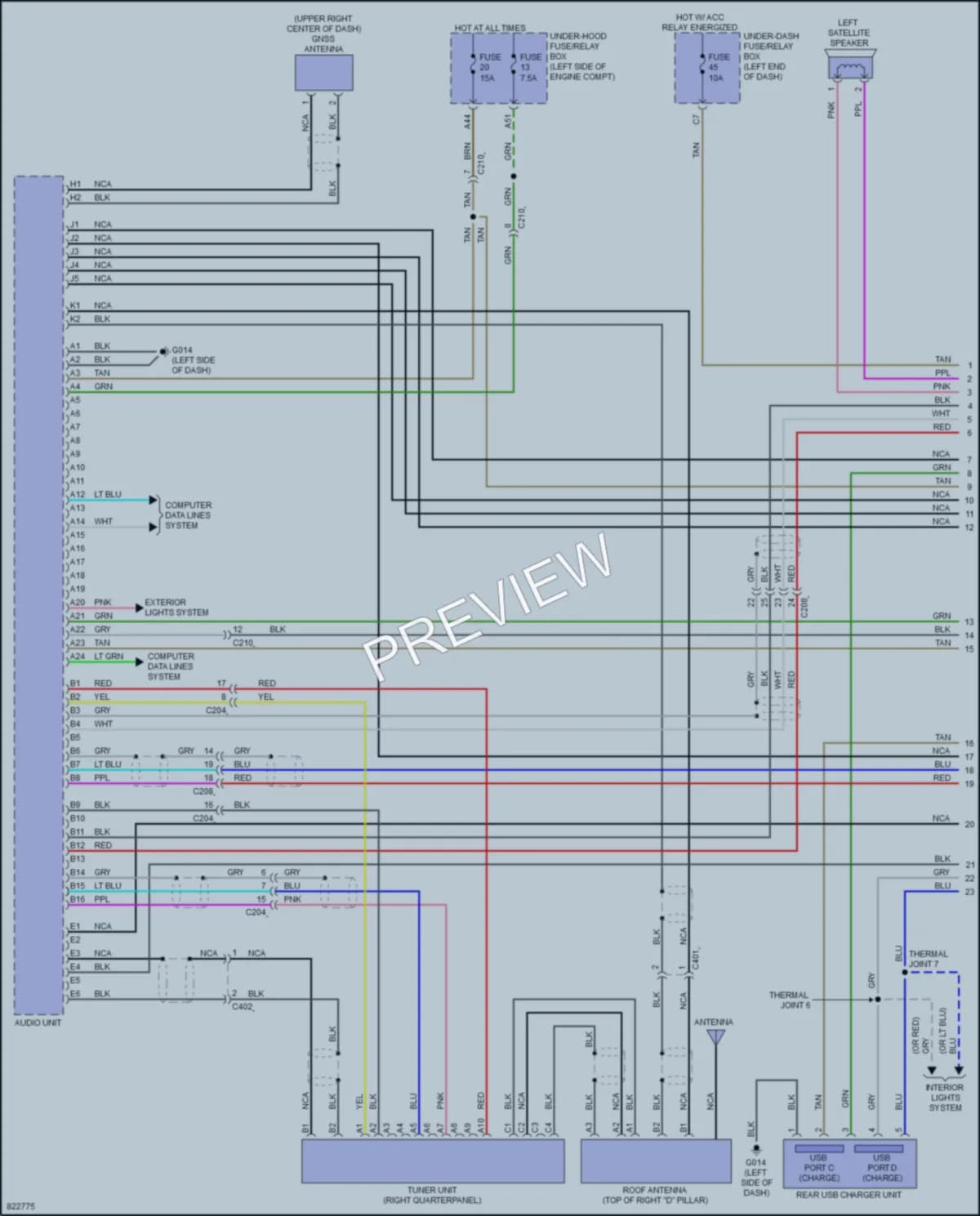 2023 Honda CRV Radio wiring diagram preview