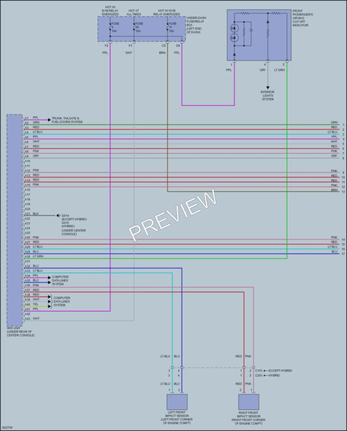 2023 Honda CRV Supplemental Restraints wiring diagram preview