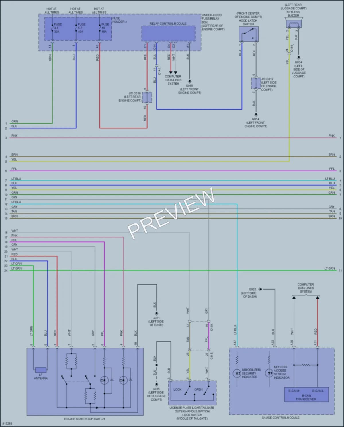 2023 Honda HRV Anti Theft wiring diagram preview