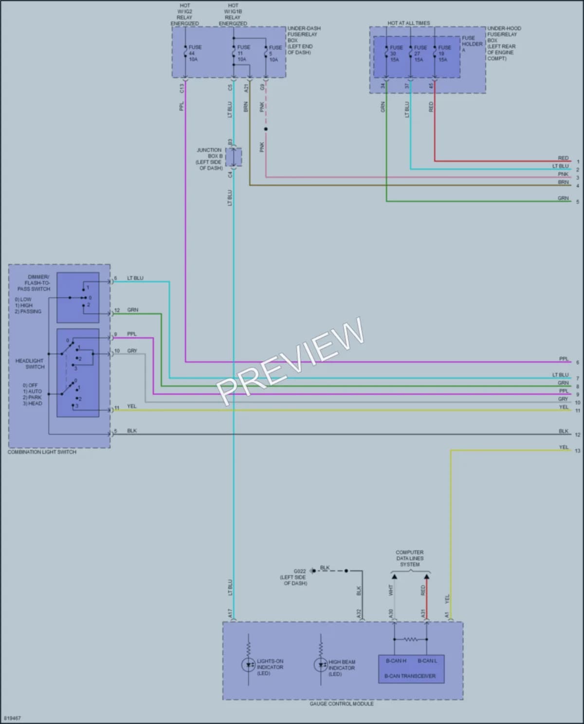 2023 Honda HRV Headlights wiring diagram preview