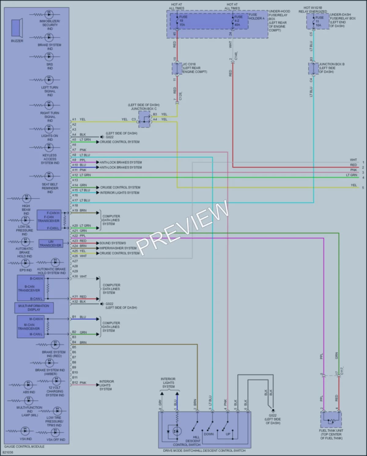 2023 Honda HRV Instrument Cluster wiring diagram preview