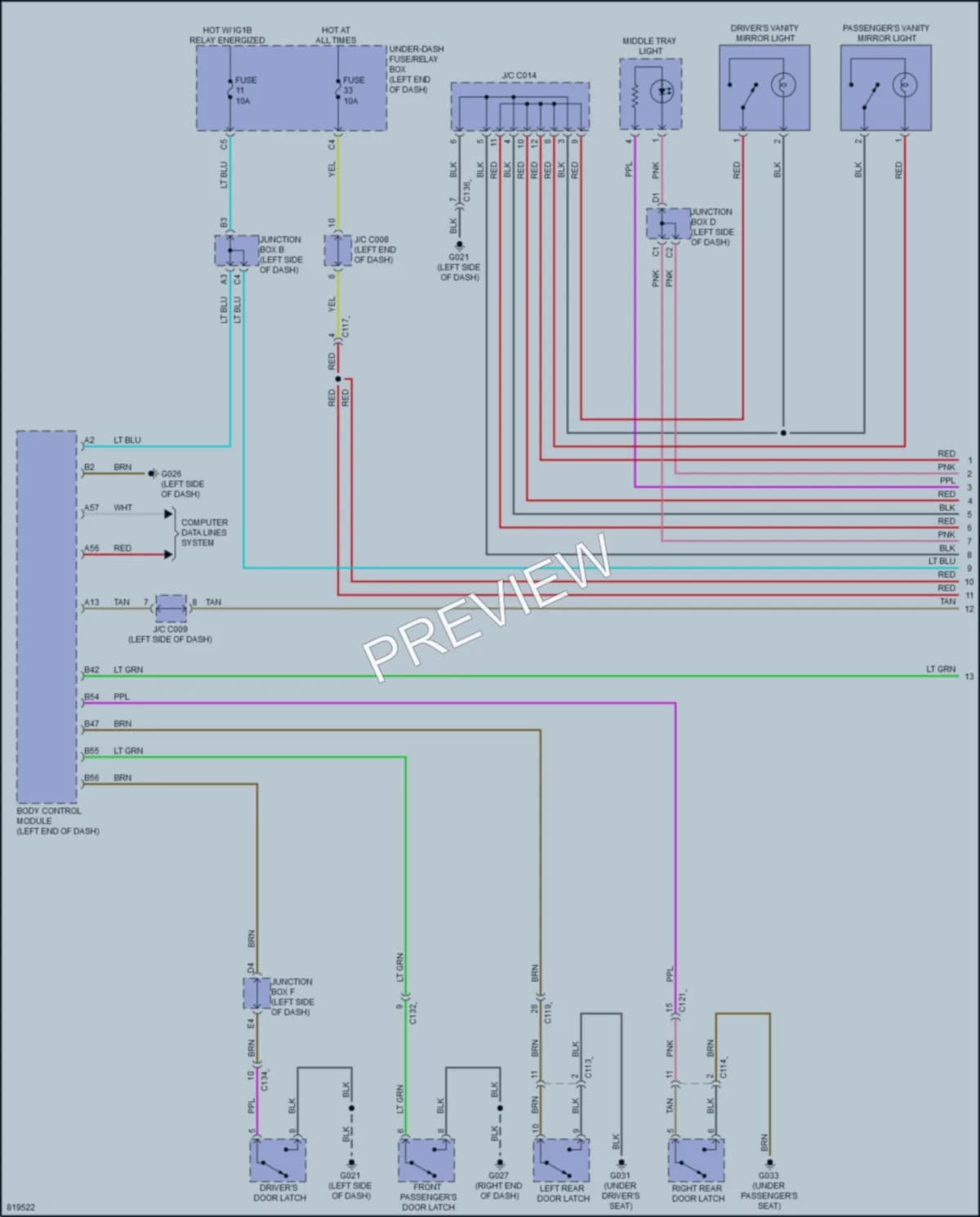 2023 Honda HRV Interior Lights wiring diagram preview