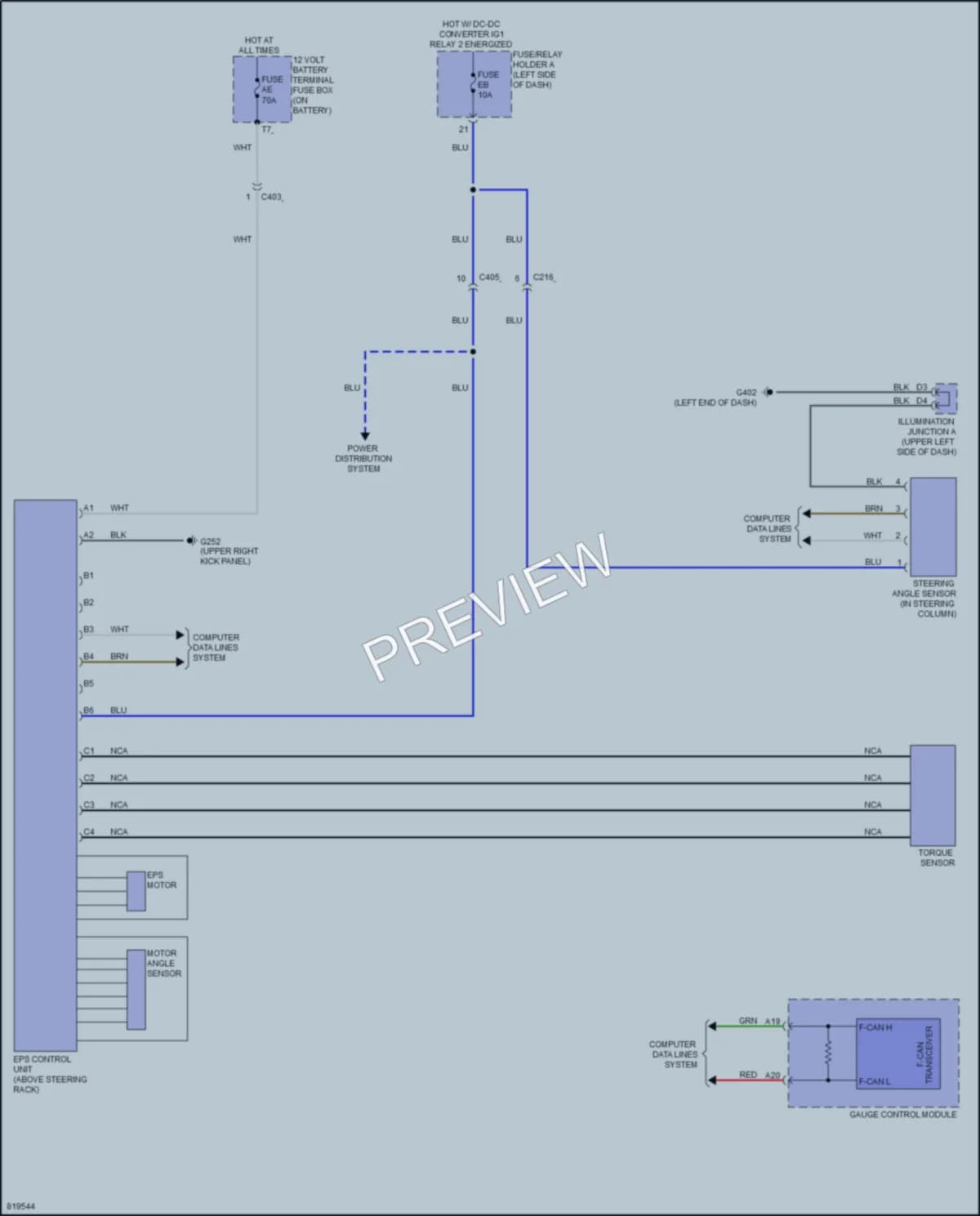 2023 Honda Odyssey Electronic Power Steering wiring diagram preview