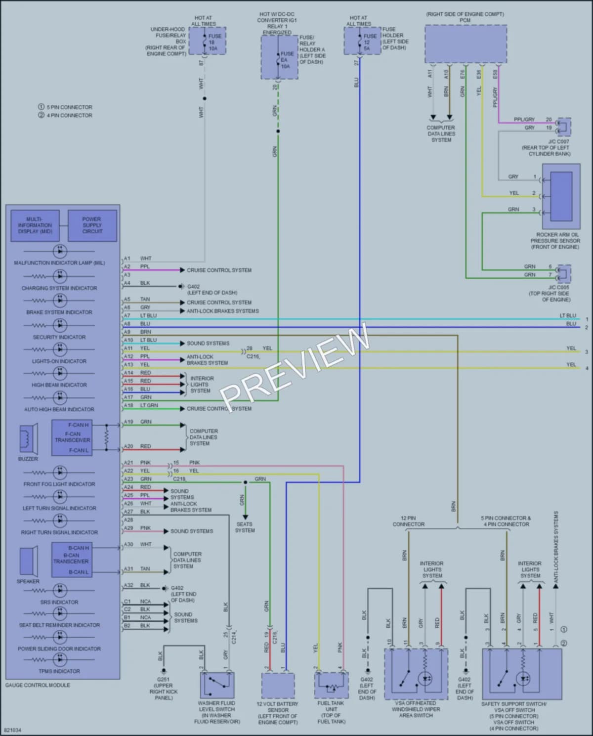 2023 Honda Odyssey Instrument Cluster wiring diagram preview