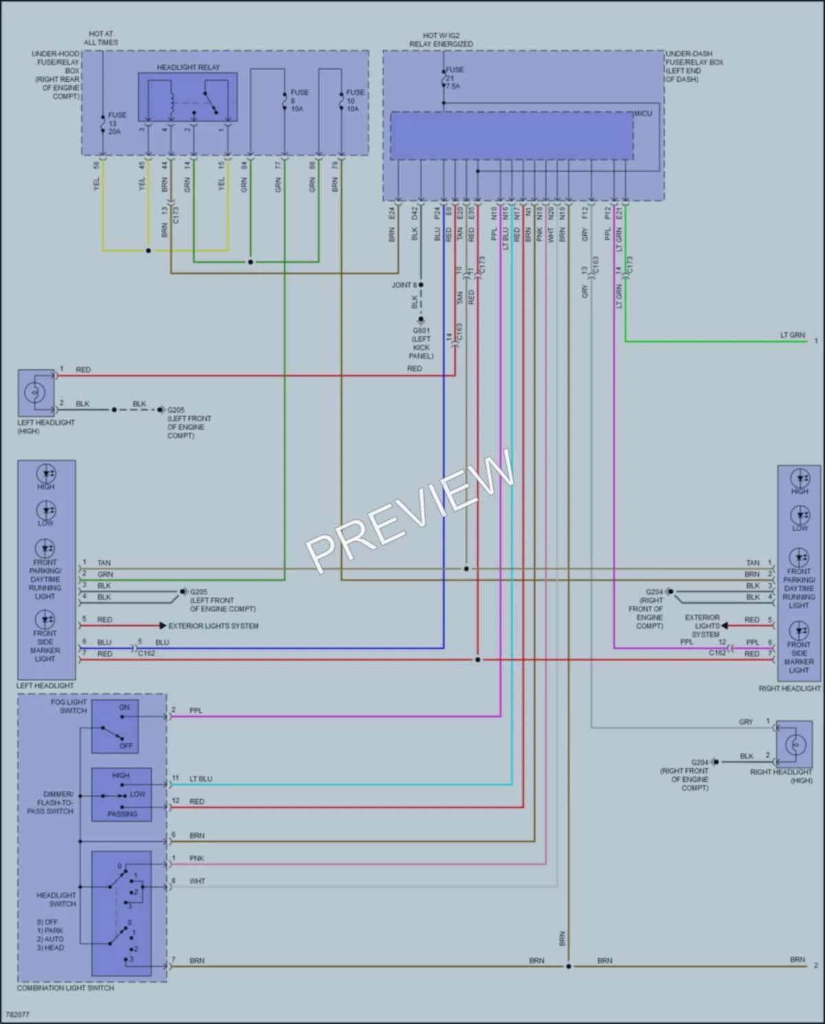 2023 Honda Passport Headlights wiring diagram preview