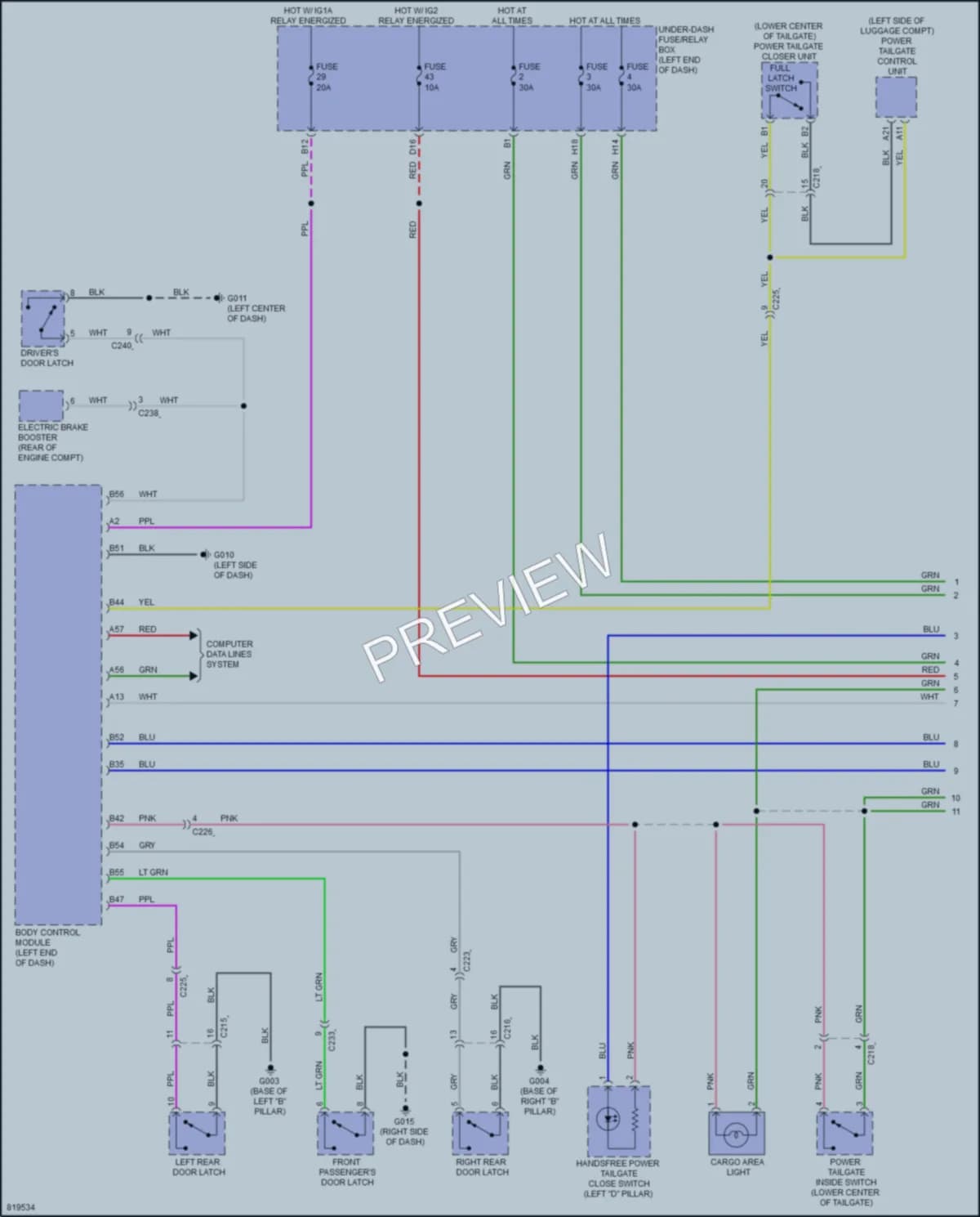 2023 Honda Pilot Interior Lights wiring diagram preview