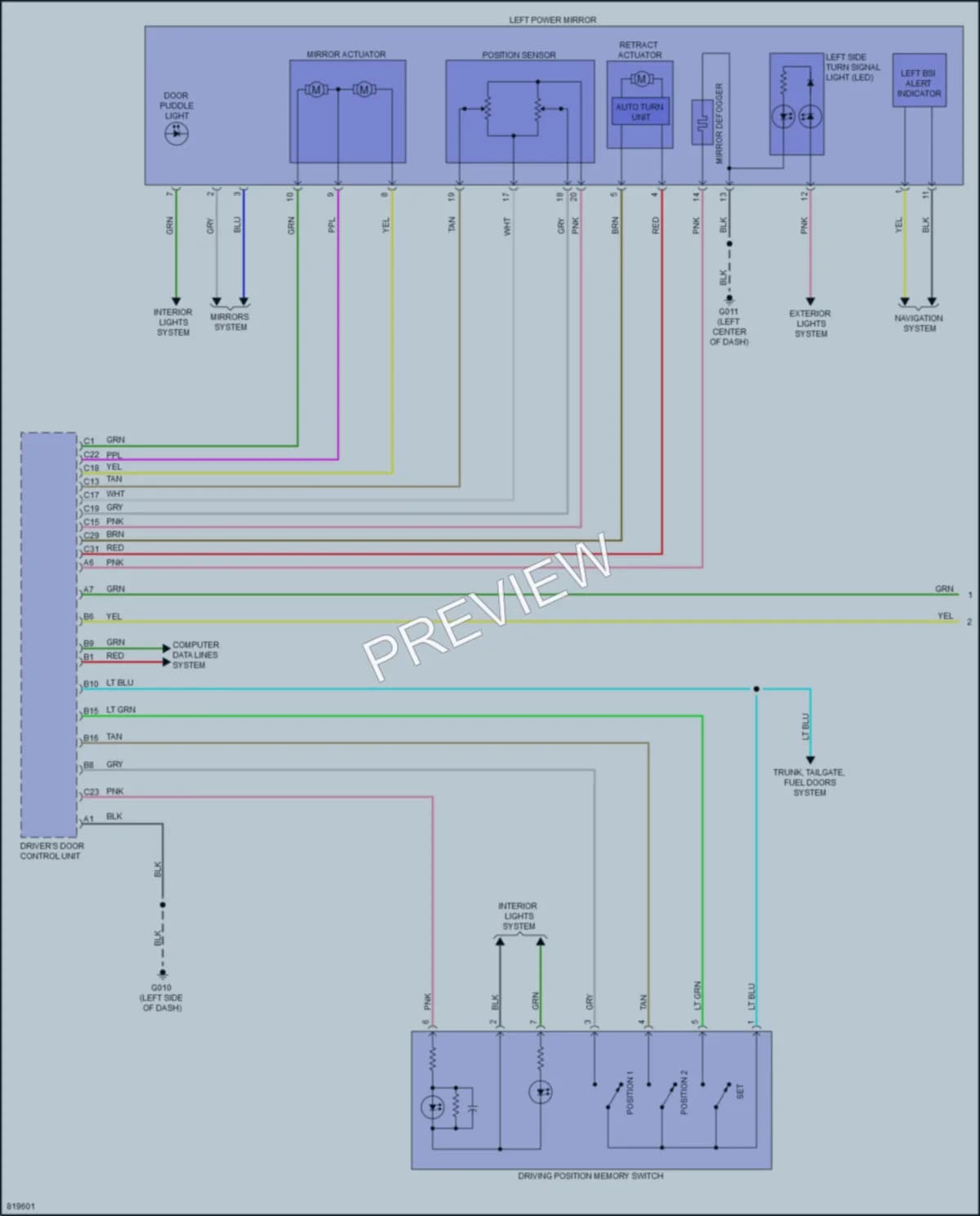2023 Honda Pilot Memory Systems wiring diagram preview