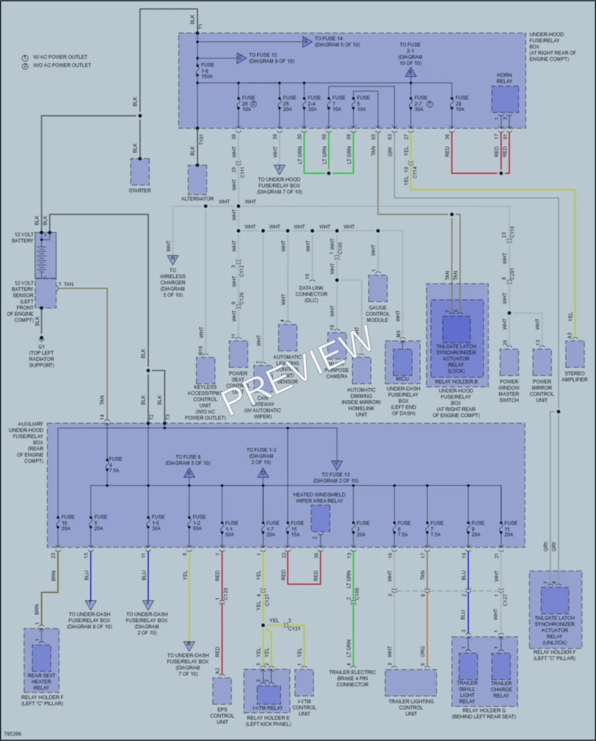 2023 Honda Ridgeline Power Distribution wiring diagram preview