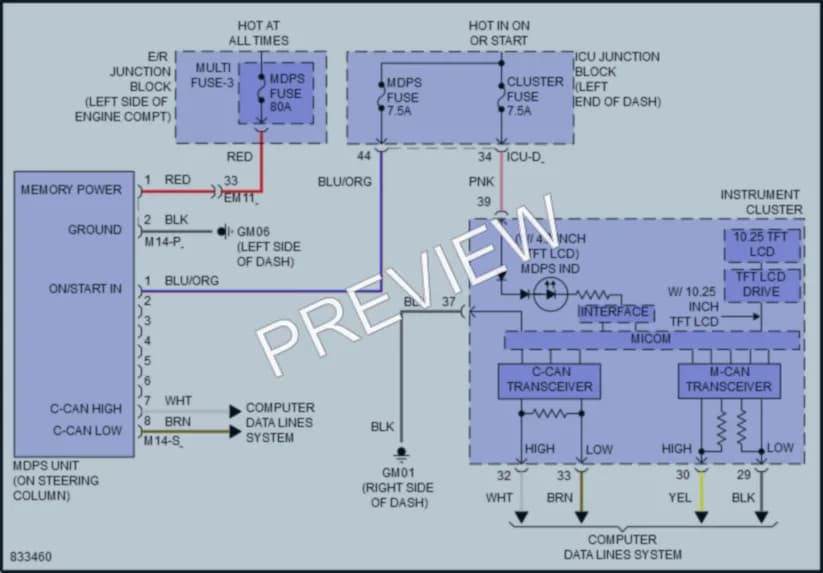 2023 Hyundai Elantra Electronic Power Steering wiring diagram preview