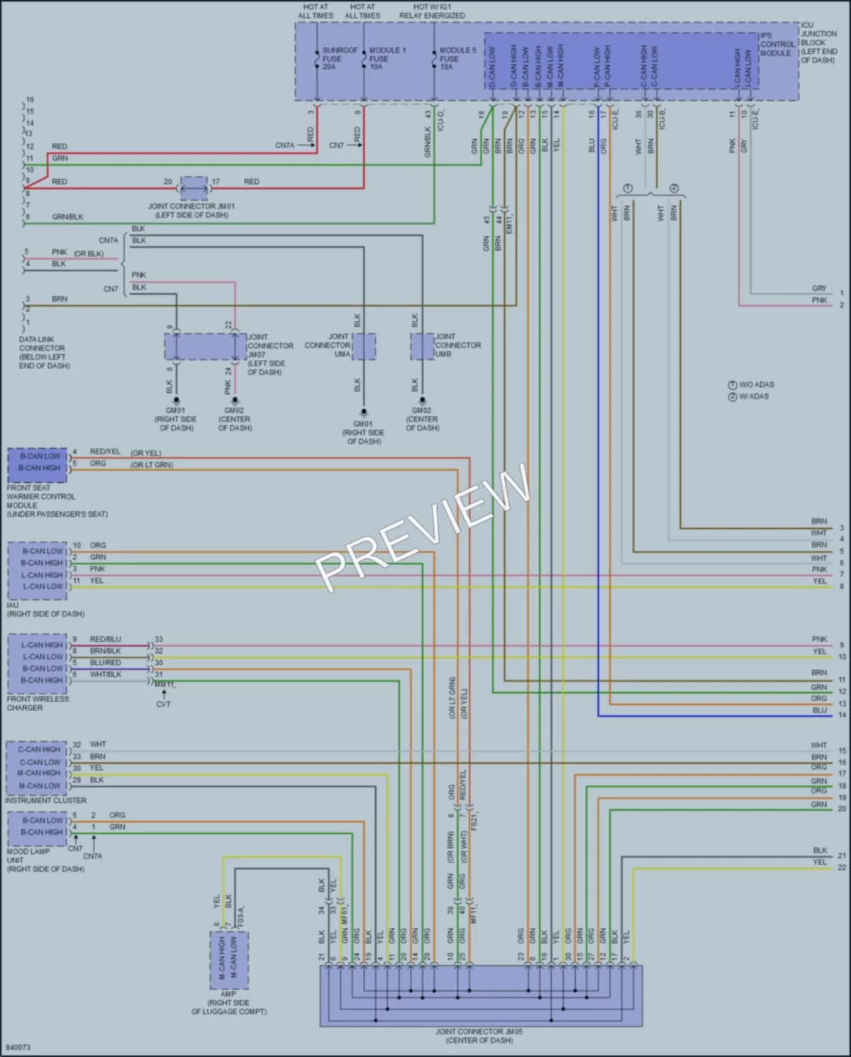 2023 Hyundai ElantraHybrid Computer Data Lines wiring diagram preview
