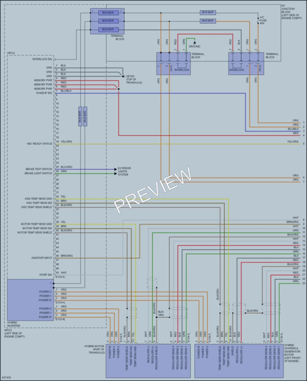 2023 Hyundai ElantraHybrid Engine Performance wiring diagram preview