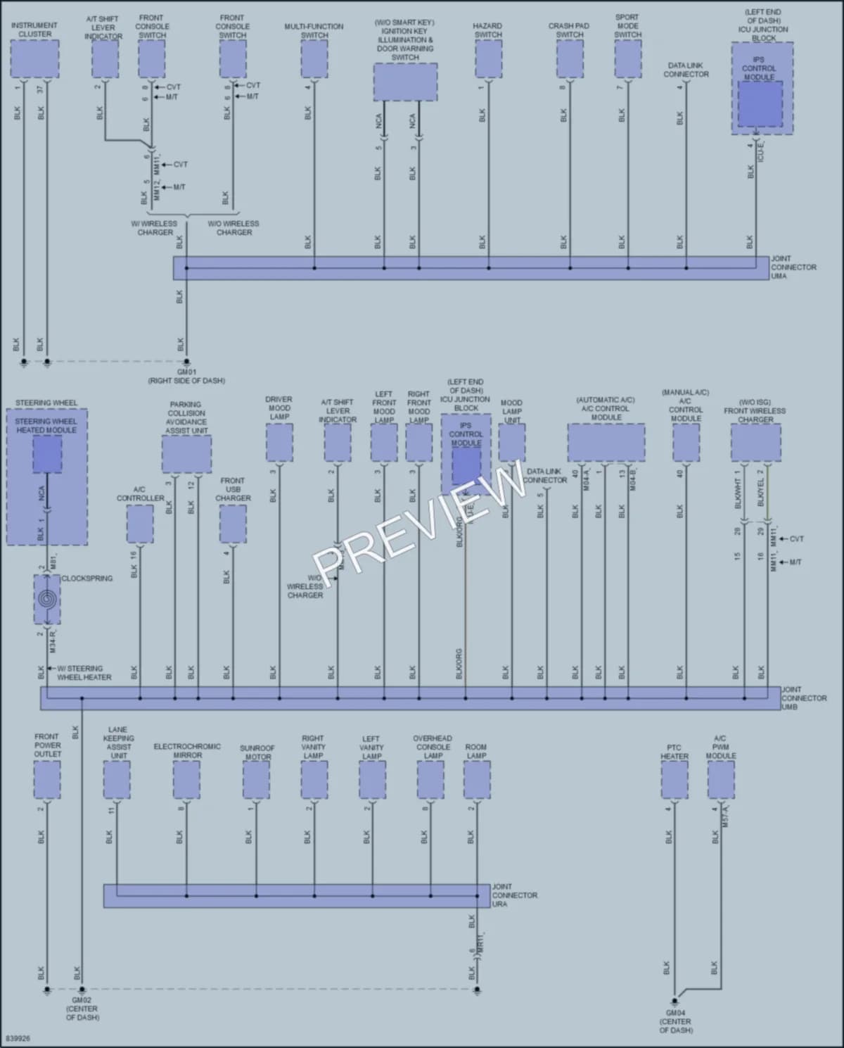 2023 Hyundai ElantraHybrid Ground Distribution wiring diagram preview