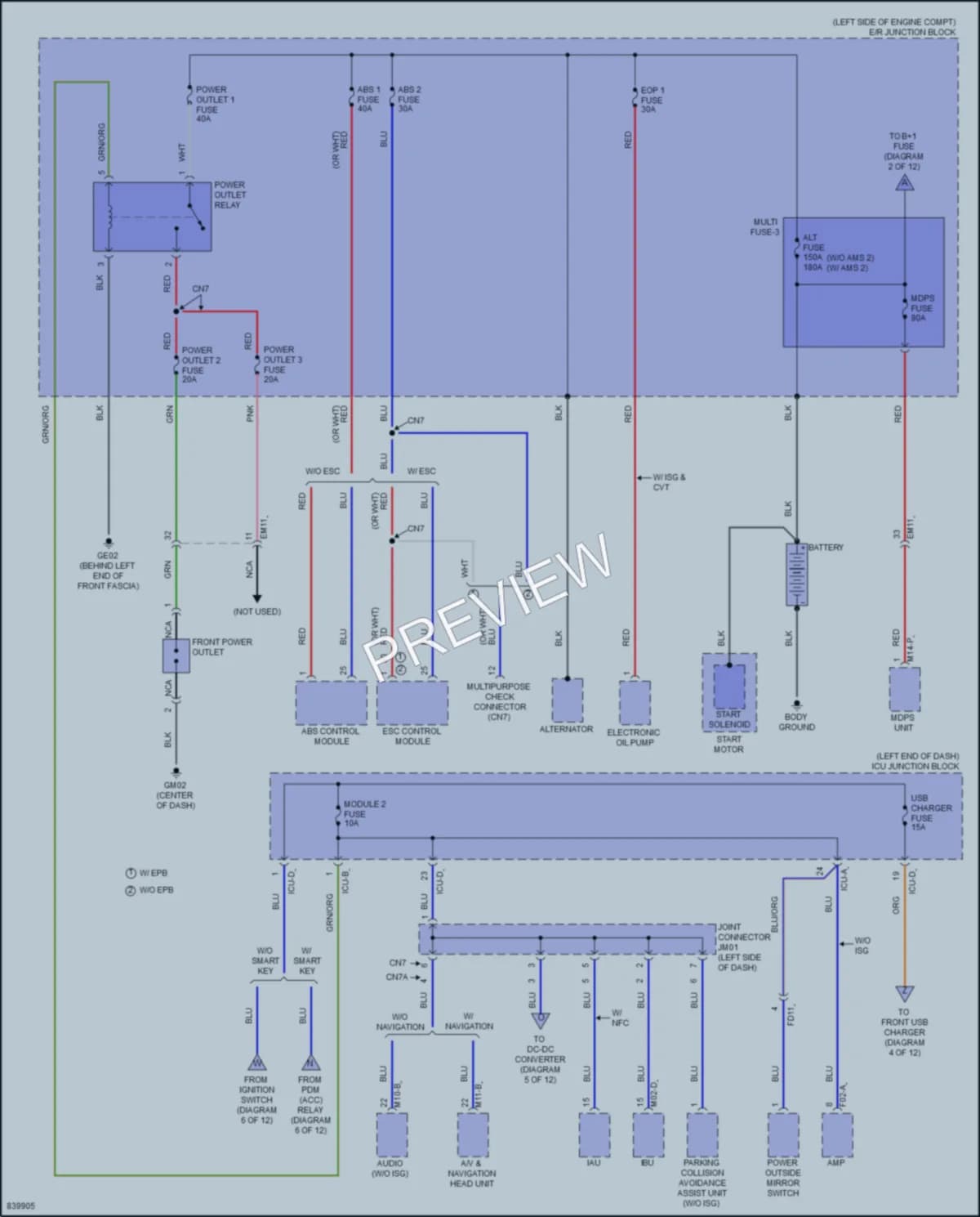 2023 Hyundai ElantraHybrid Power Distribution wiring diagram preview
