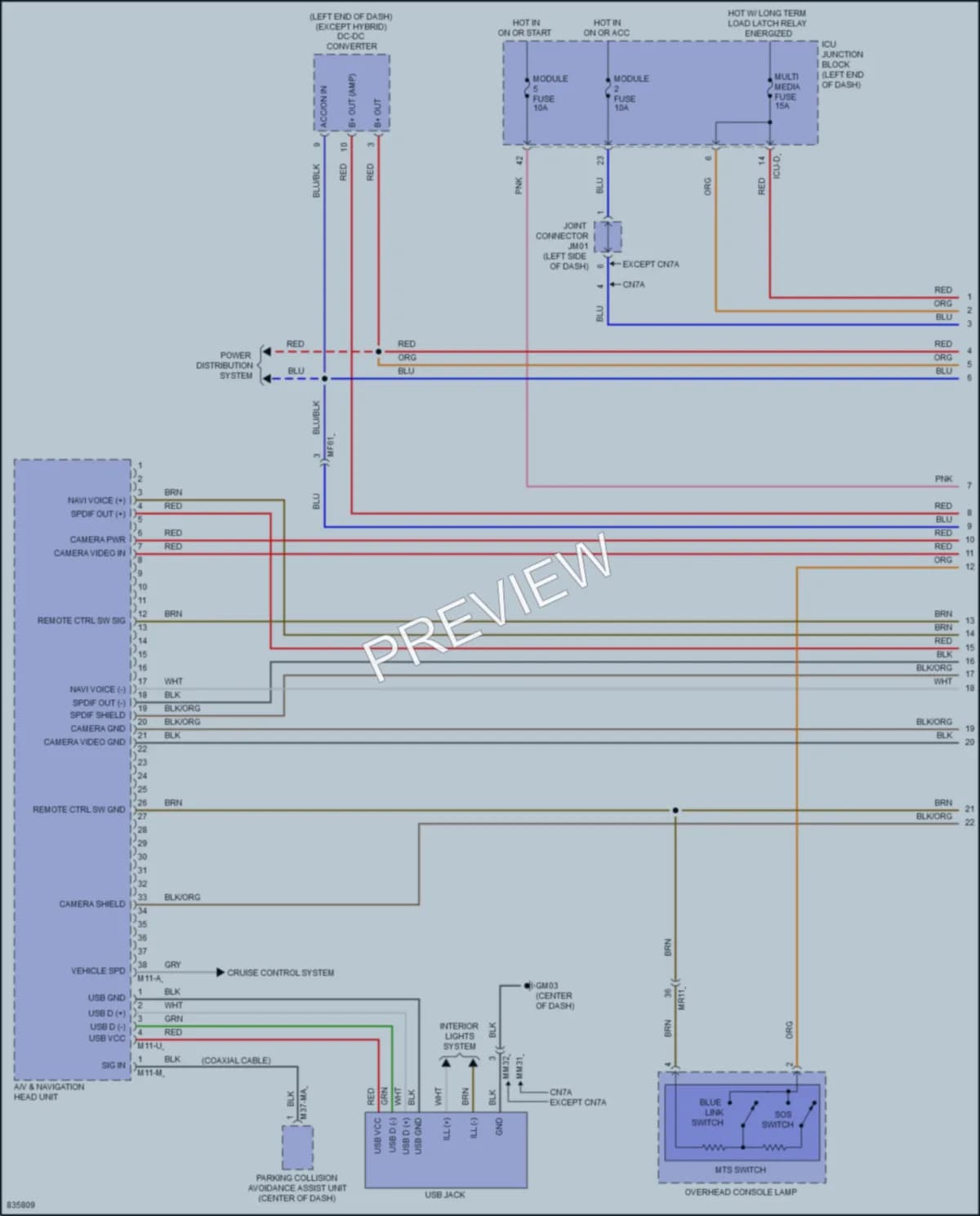 2023 Hyundai ElantraHybrid Radio wiring diagram preview