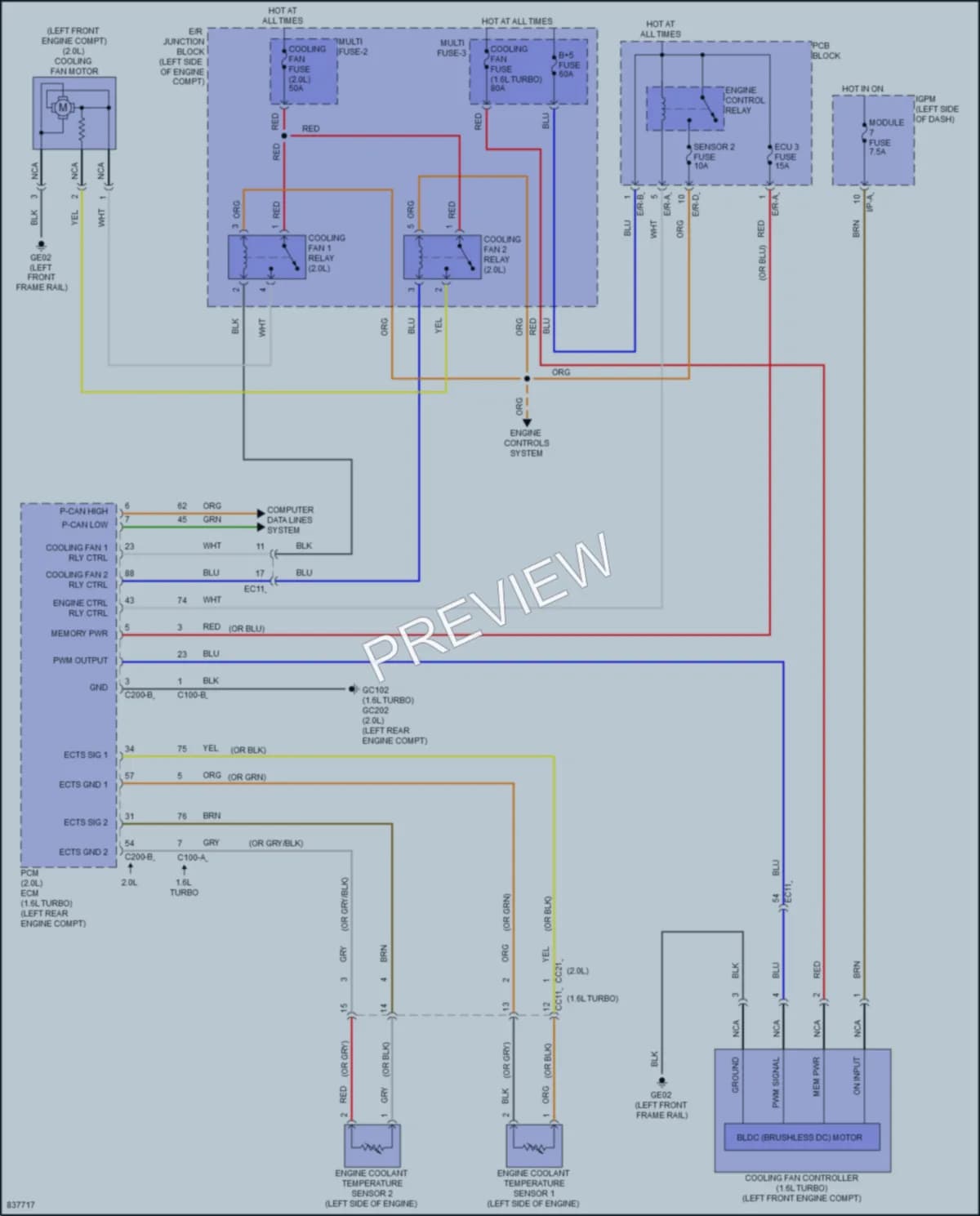 2023 Hyundai Kona Cooling Fan wiring diagram preview