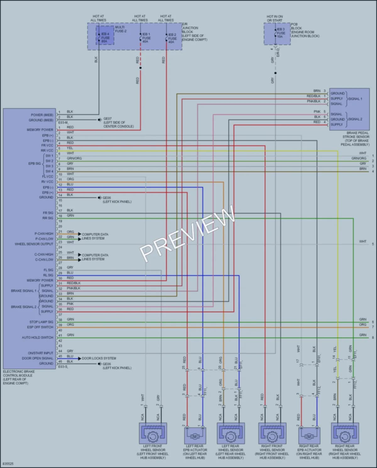 2023 Hyundai KonaElectric Anti Lock Brakes wiring diagram preview