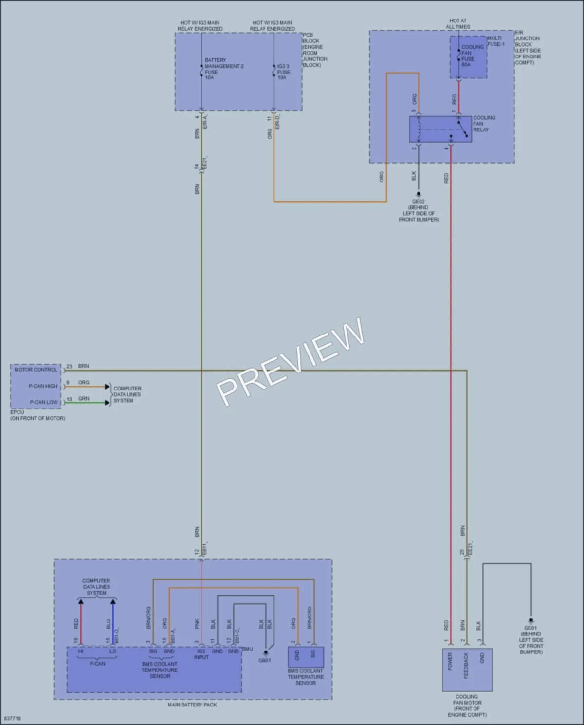2023 Hyundai KonaElectric Cooling Fan wiring diagram preview