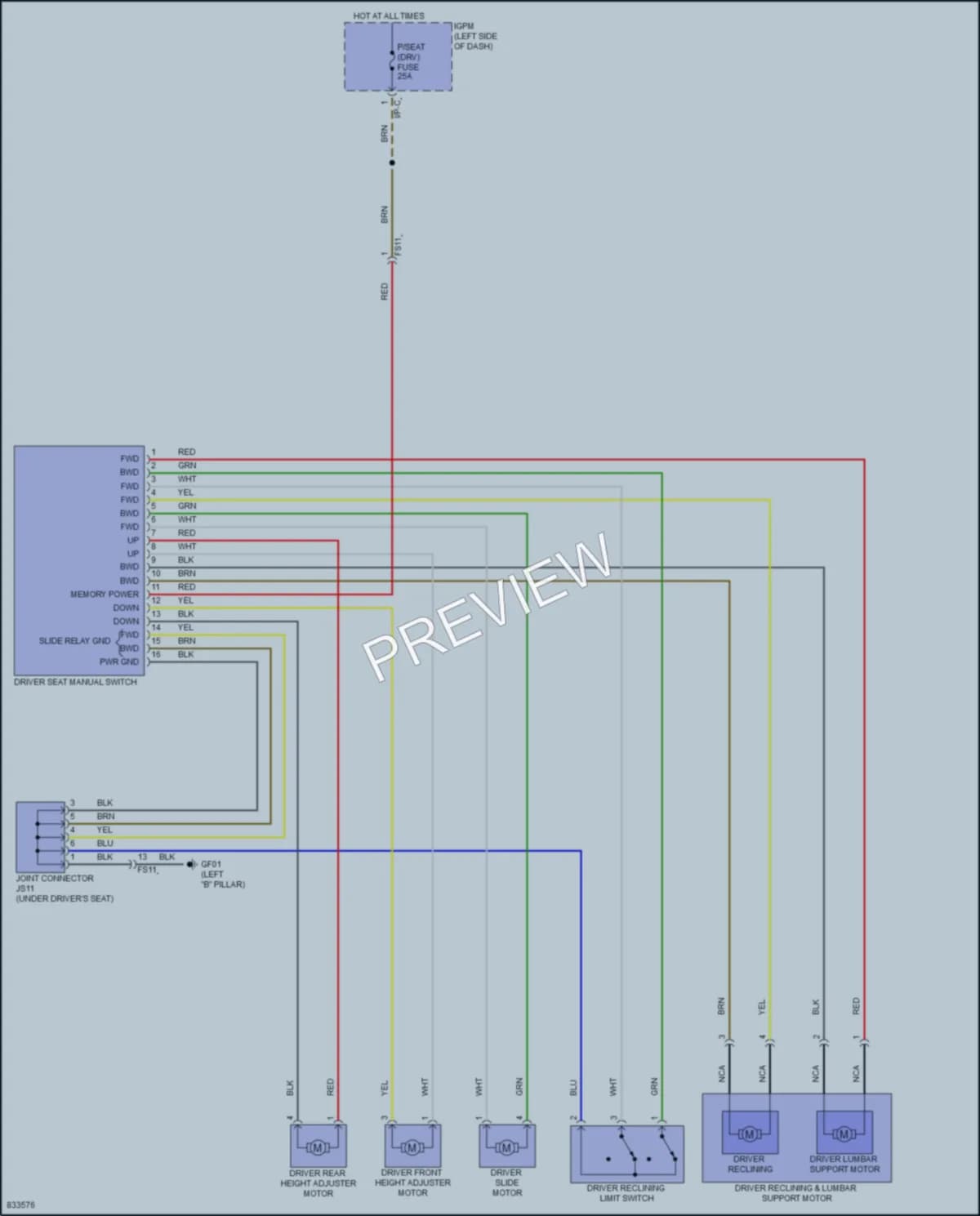 2023 Hyundai KonaElectric Power Seats wiring diagram preview
