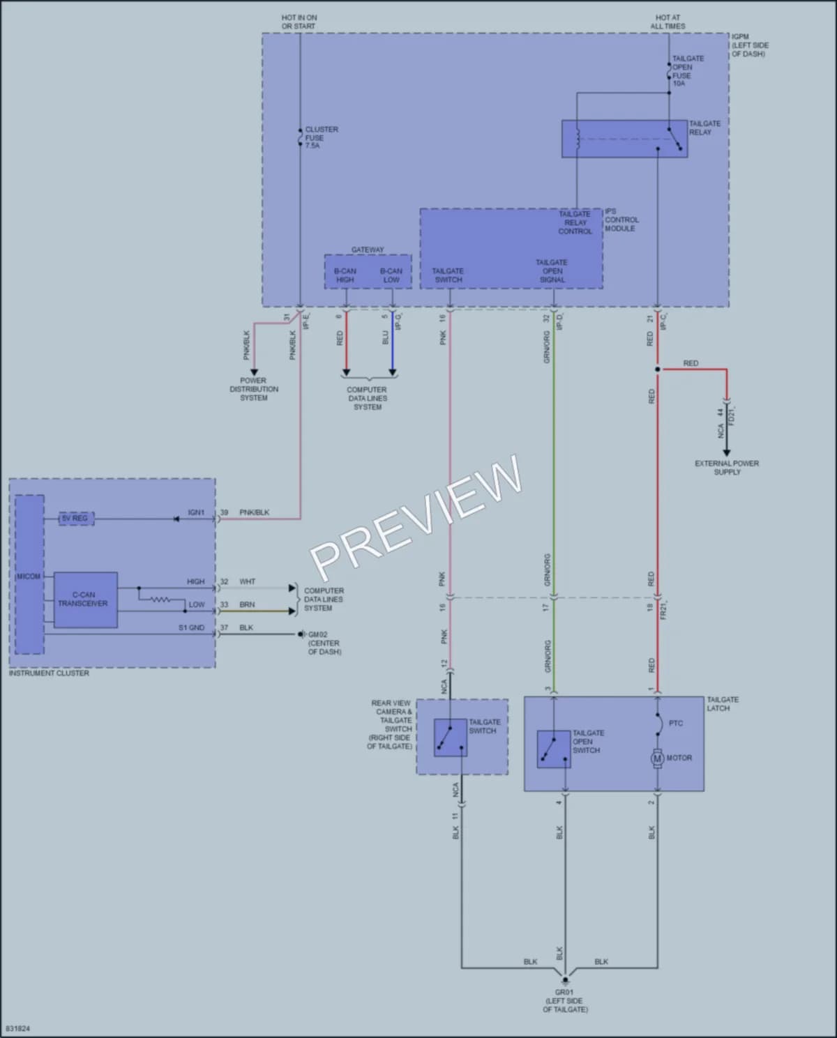2023 Hyundai KonaElectric Trunk Tailgate Fuel Door wiring diagram preview