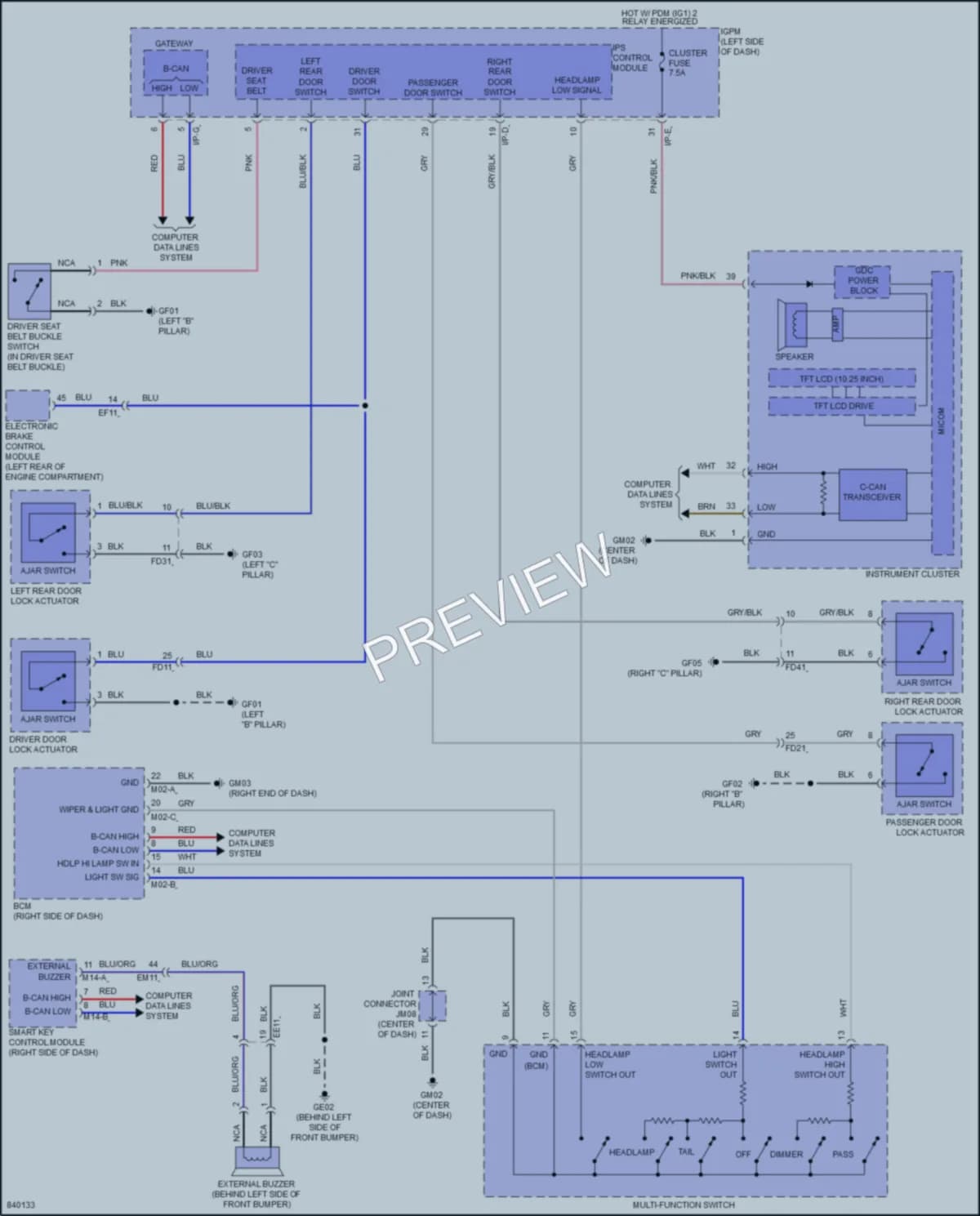 2023 Hyundai KonaElectric Warning Systems wiring diagram preview