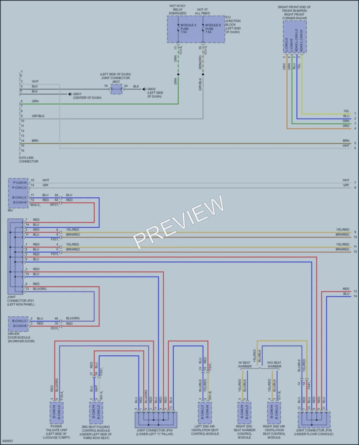 2023 Hyundai Palisade Computer Data Lines wiring diagram preview