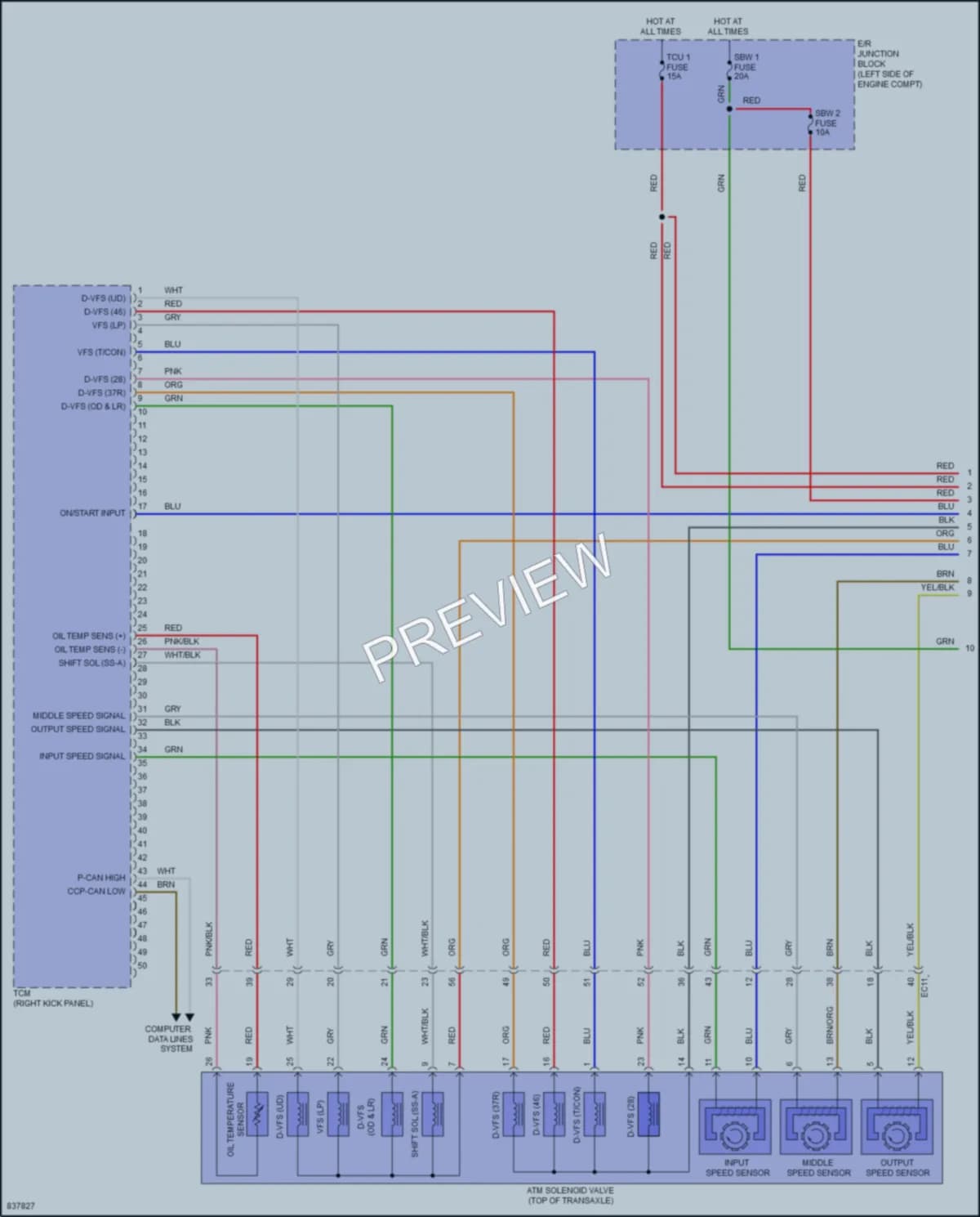 2023 Hyundai Palisade Transmission wiring diagram preview