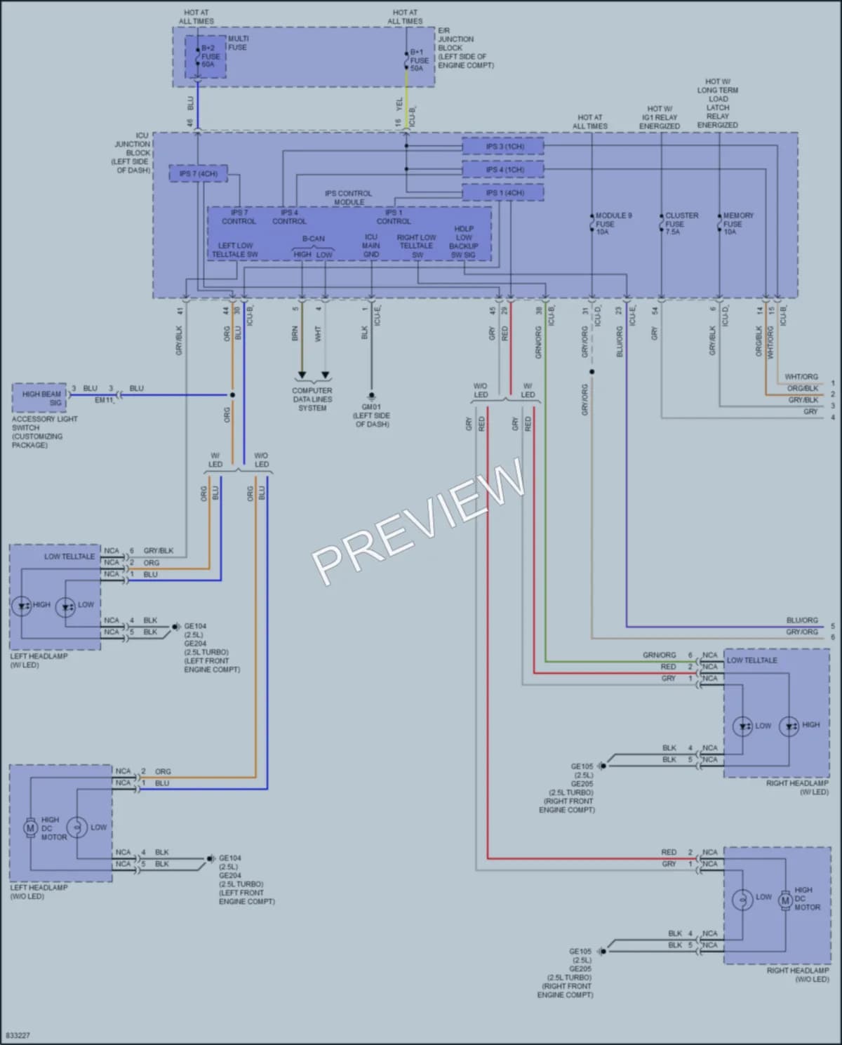 2023 Hyundai SantaCruz Headlights wiring diagram preview