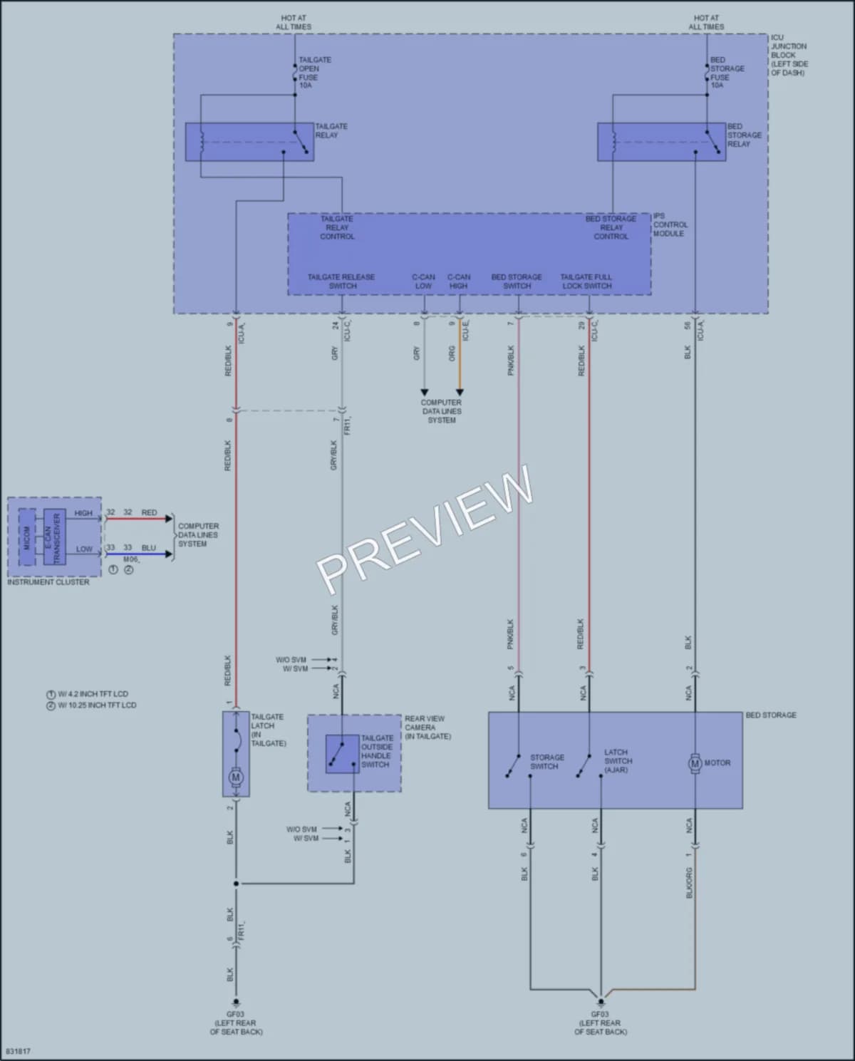 2023 Hyundai SantaCruz Trunk Tailgate Fuel Door wiring diagram preview