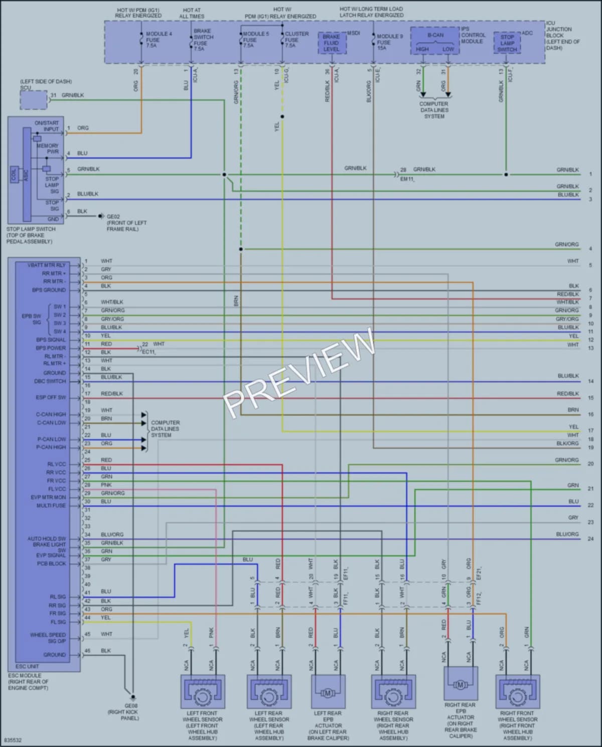 2023 Hyundai SantaFeHybrid Anti Lock Brakes wiring diagram preview