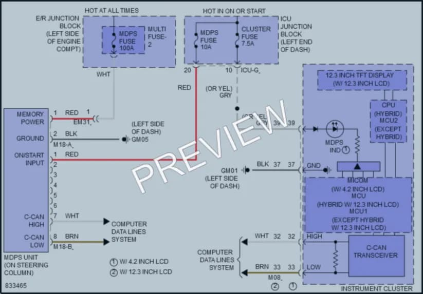 2023 Hyundai SantaFeHybrid Electronic Power Steering wiring diagram preview