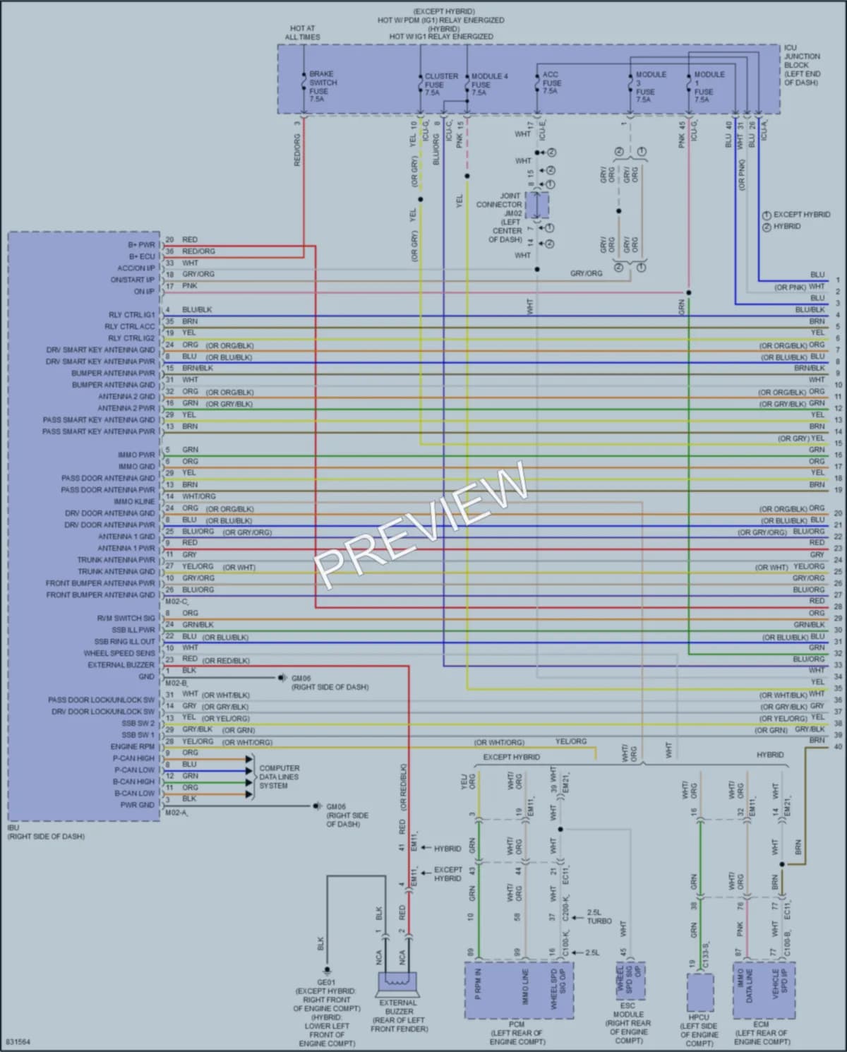 2023 Hyundai SantaFeHybrid Power Door Locks wiring diagram preview