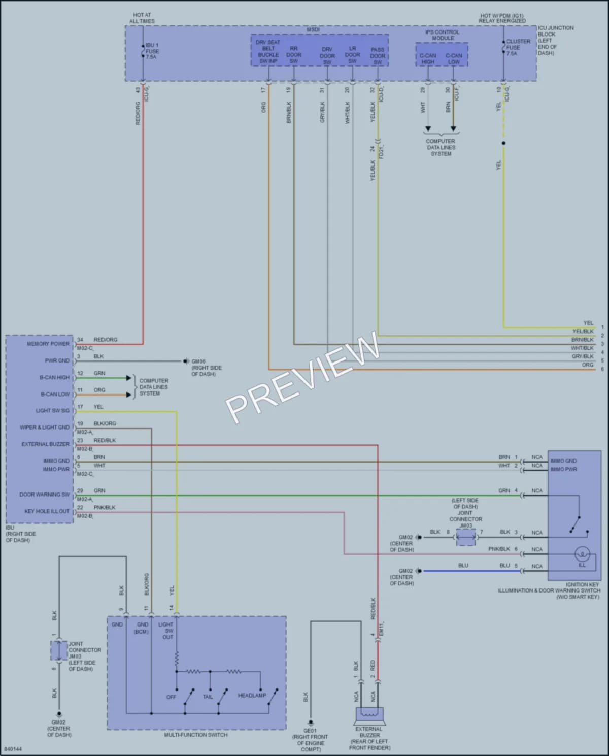 2023 Hyundai SantaFeHybrid Warning Systems wiring diagram preview