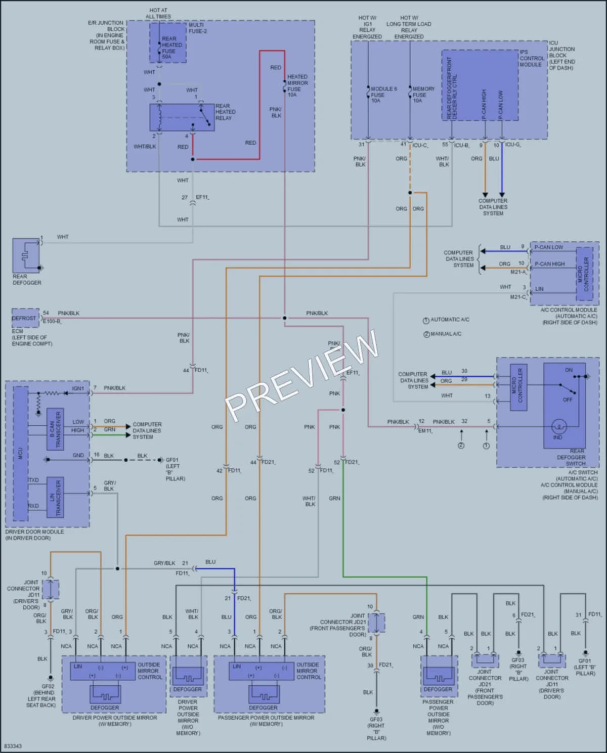 2023 Hyundai Sonata Defoggers wiring diagram preview