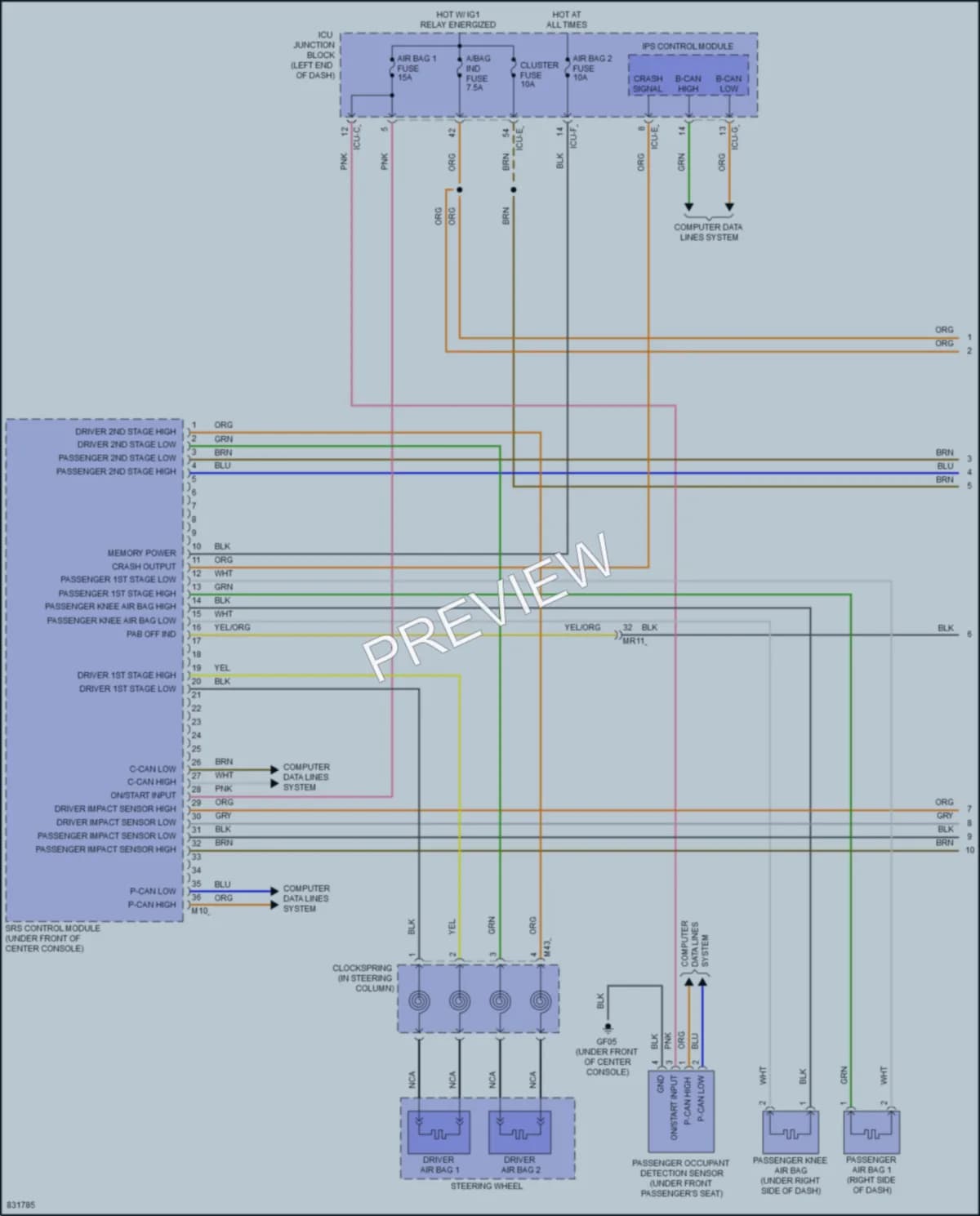 2023 Hyundai Sonata Supplemental Restraints wiring diagram preview