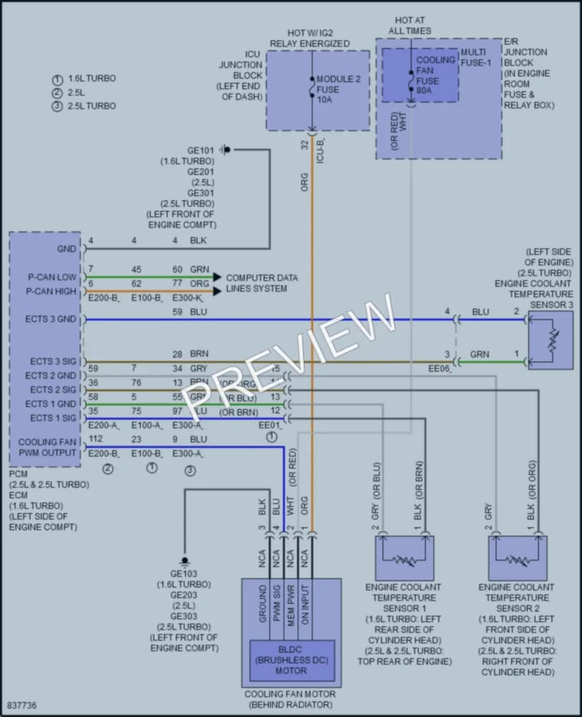 2023 Hyundai SonataHybrid Cooling Fan wiring diagram preview