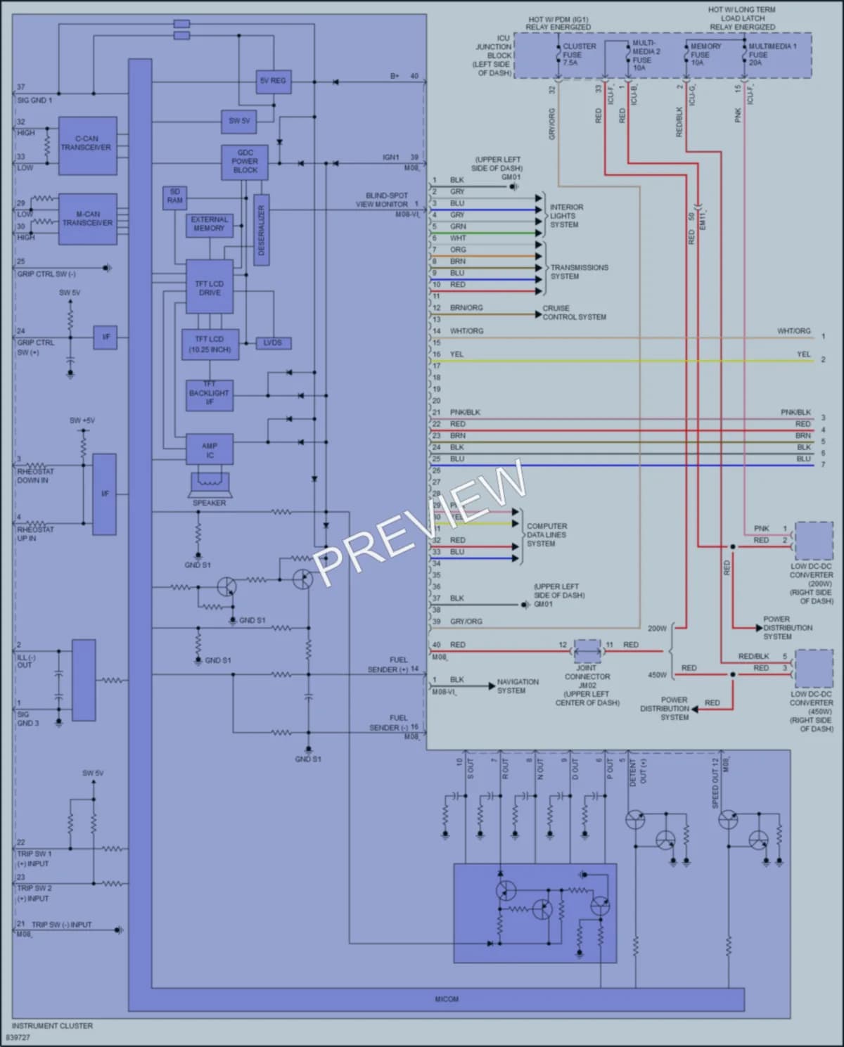 2023 Hyundai Tucson Instrument Cluster wiring diagram preview