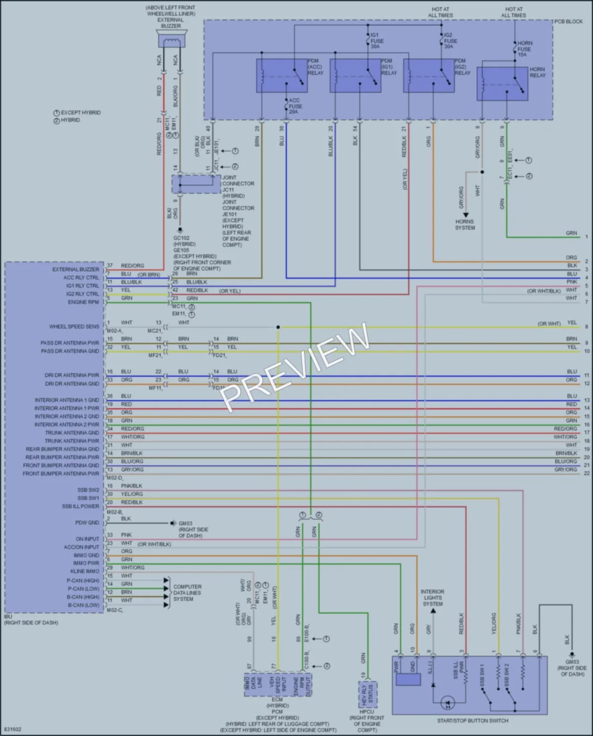 2023 Hyundai TucsonHybrid Power Door Locks wiring diagram preview