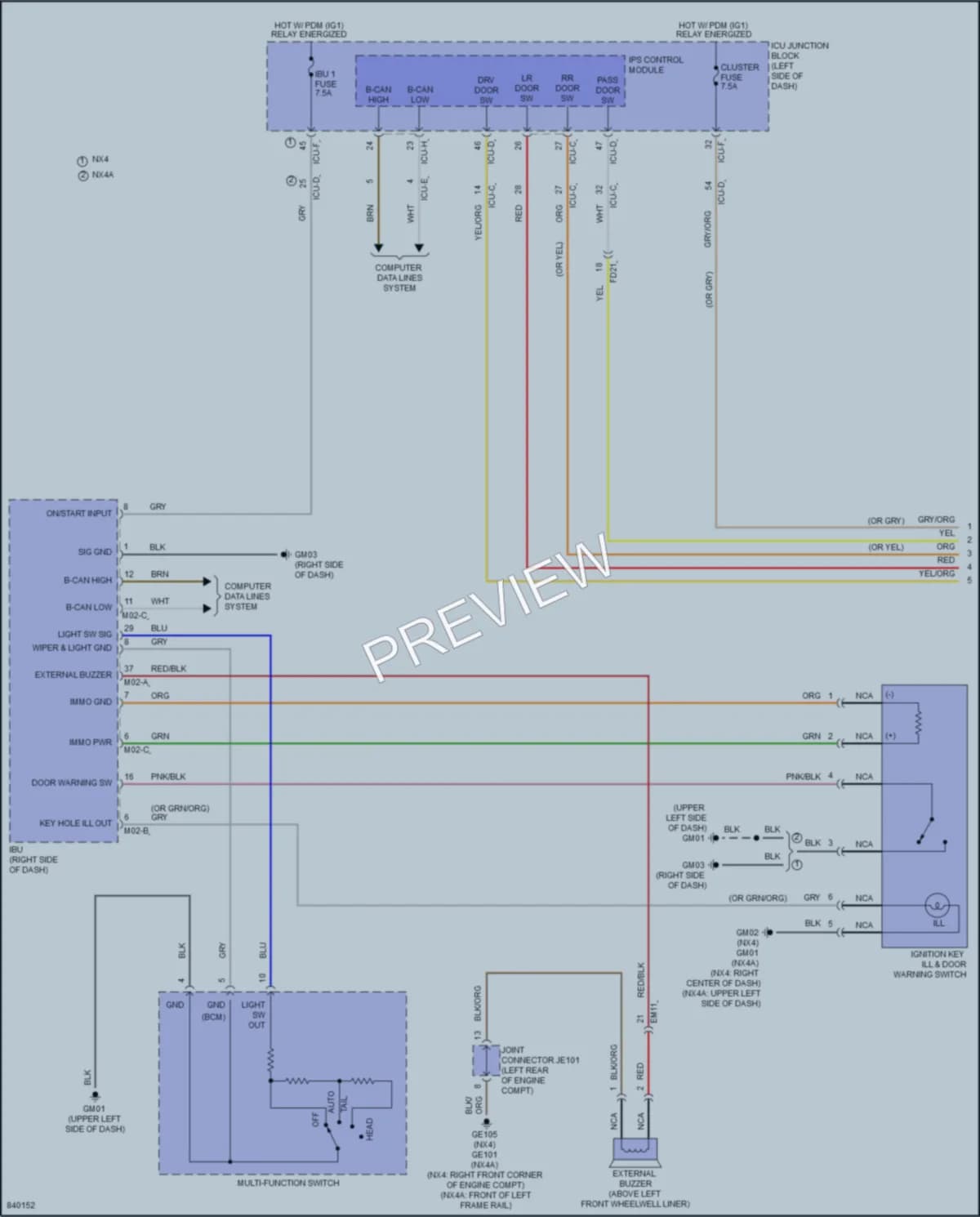 2023 Hyundai TucsonHybrid Warning Systems wiring diagram preview