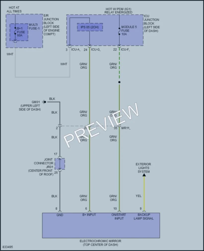 2023 Hyundai TucsonPlugIn Power Mirrors wiring diagram preview
